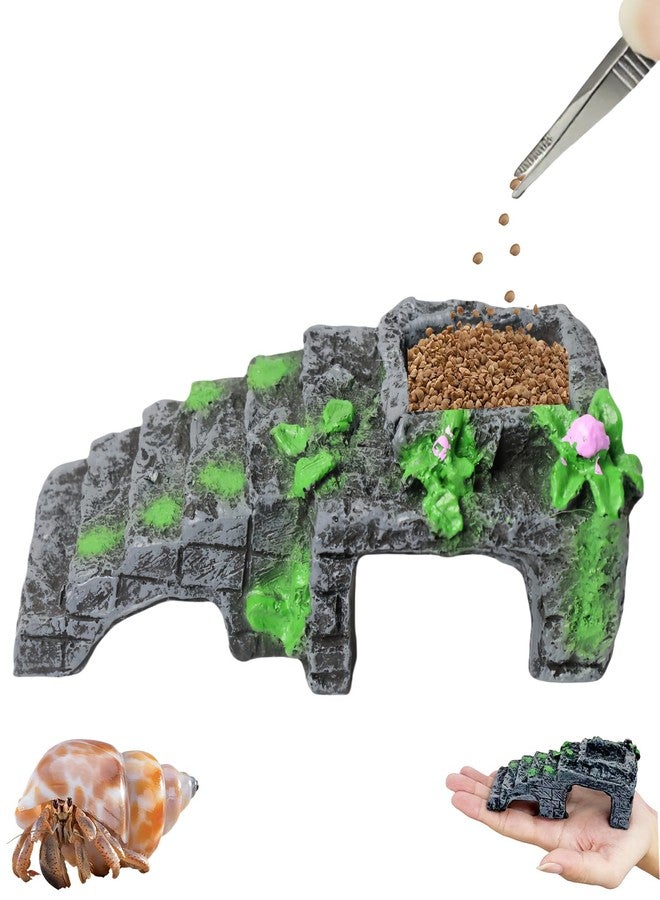Mtuiewo Hermit Crab Climbing Toys with Water Bowl, Hermit Crab Accessories, Resin Material Climbing Ramp with Feeding Tweezer, Tank Decor for Small Reptiles Habitat(5.11 x 2.16 x 1.77inches) - Image 1